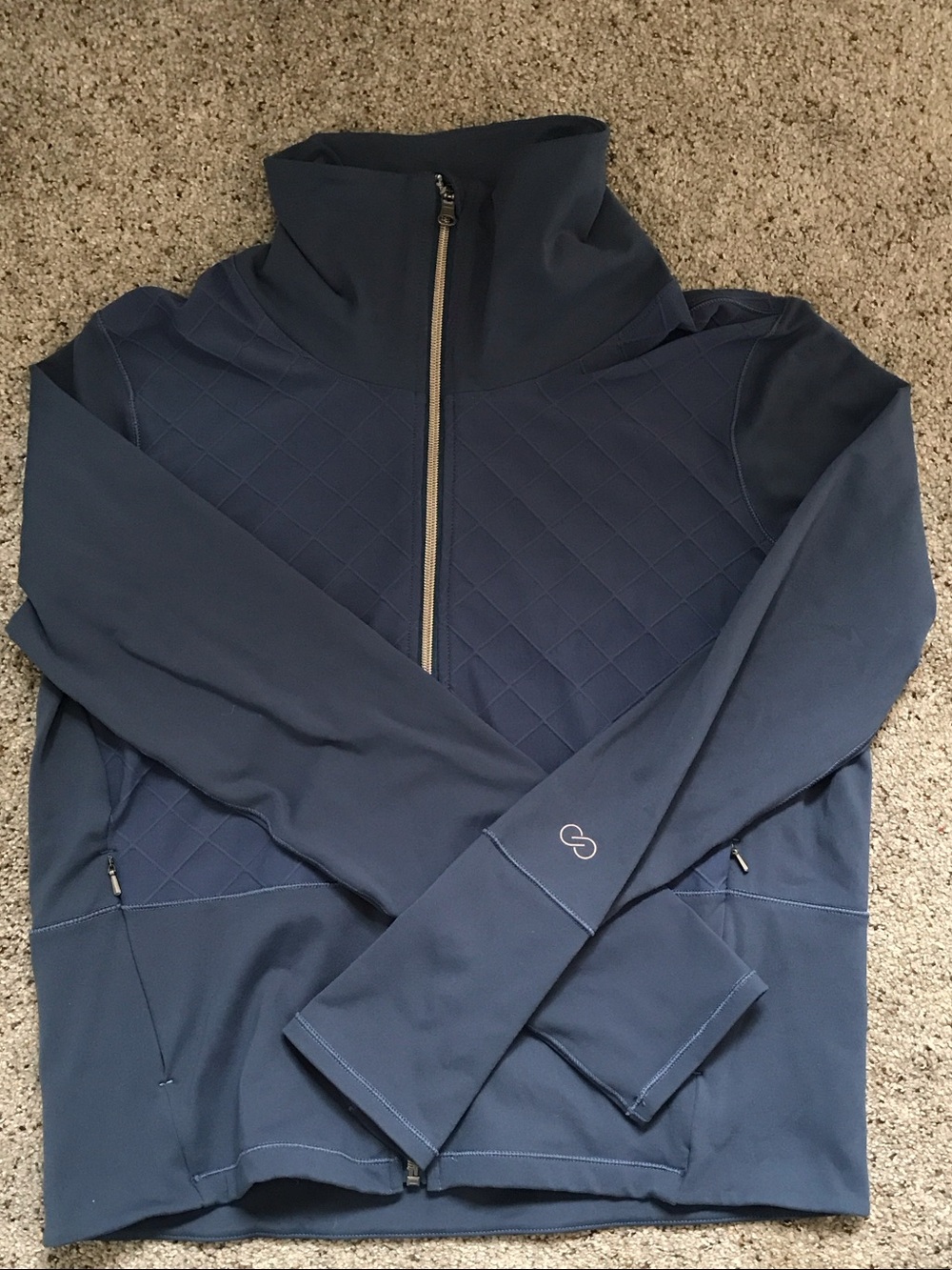 CALIA by Carrie Underwood Navy Quilted Full Zip jacket